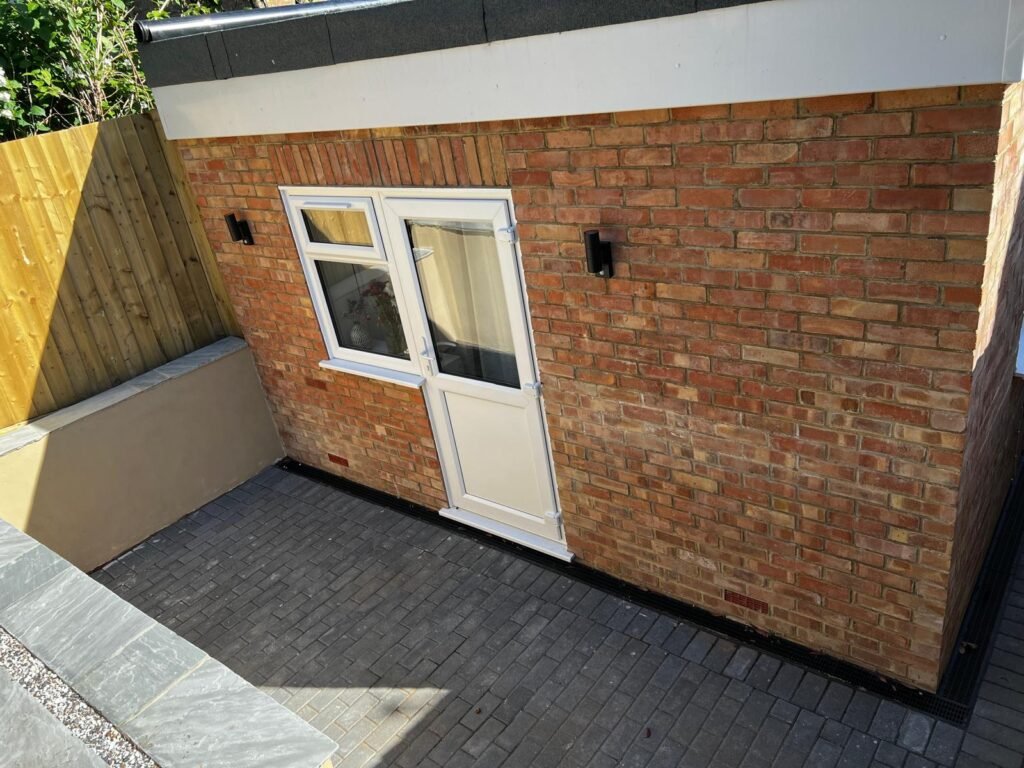 Landscaped garden with paving in Ipswich